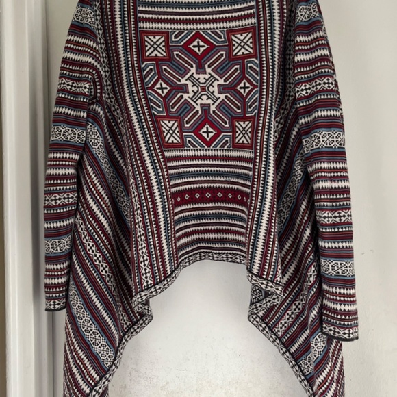 Peruvian Connection 100% cotton open hi low cardigan - Picture 9 of 16